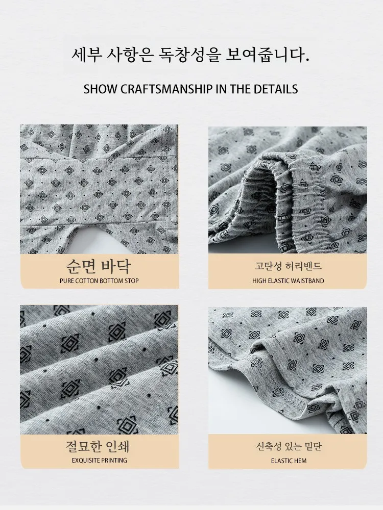 Hengyuanxiang Middle-Aged and Elderly Men's Underwear Pure Cotton Printing Boxers plus Size Plus size Breathable Boxer Elderl...