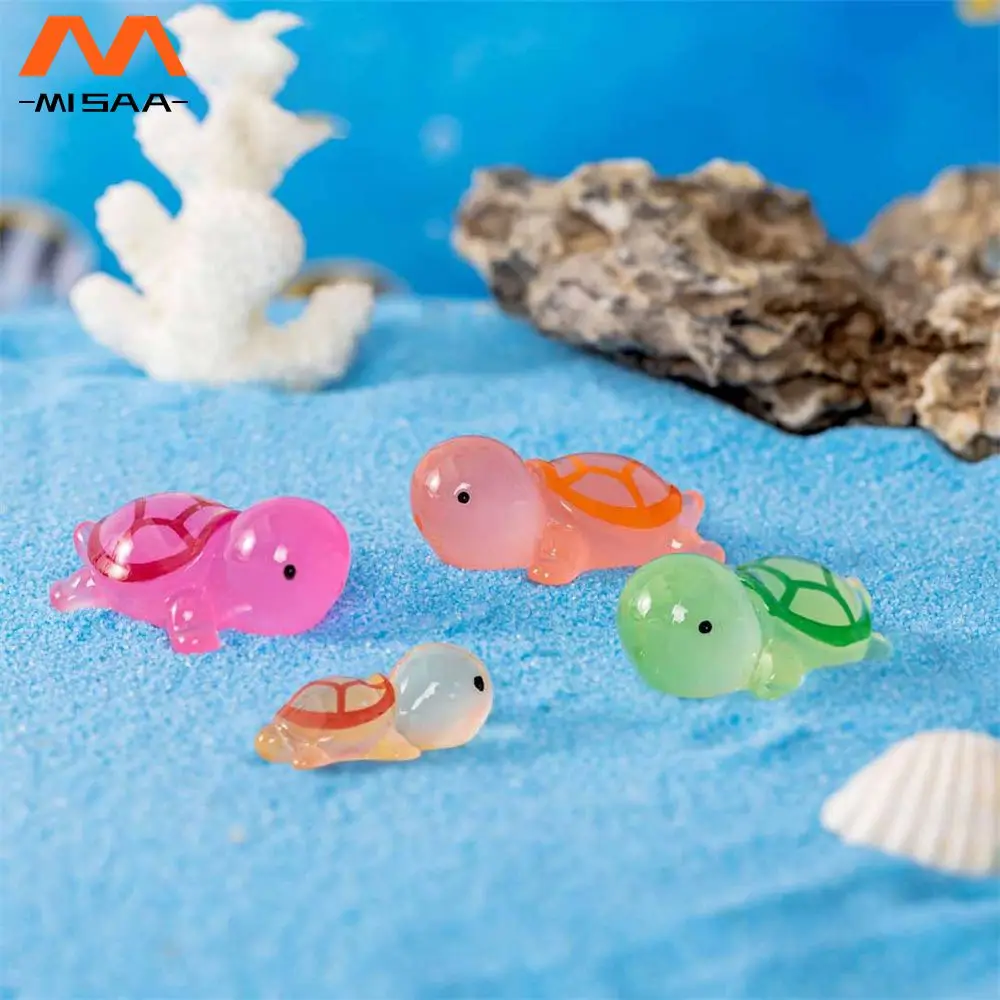 Fish Tank Turtle 3.4*1.3cm Natural And Realistic Durable And Durable Environmental Friendly Light In The Dark Desktop Ornaments