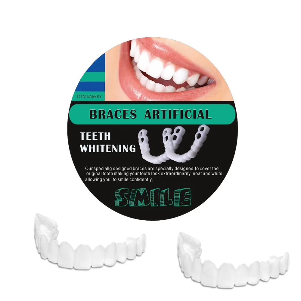 

Silicone Fake Teeth Veneer Set Replacement Reusable Washable Top Bottom Whitening Adult Children Old People Cover