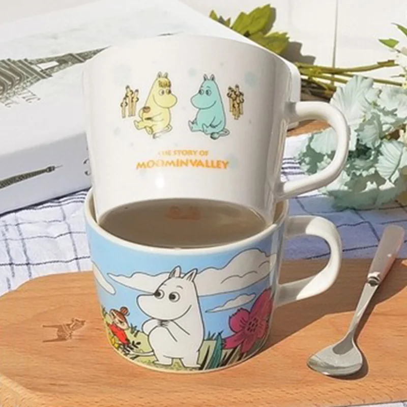 

New Creative 380mL Cartoon Hippo Mumin Family Ceramic Mugs Milk Coffee Afternoon Teacup Breakfast Tumbler Muumi Beautiful Cups