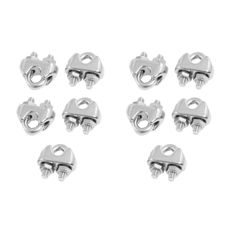 

GTBL 15 Pcs 304 Stainless Steel Saddle Clamp Cable Clip For 3/25 Inch 3Mm Wire Rope