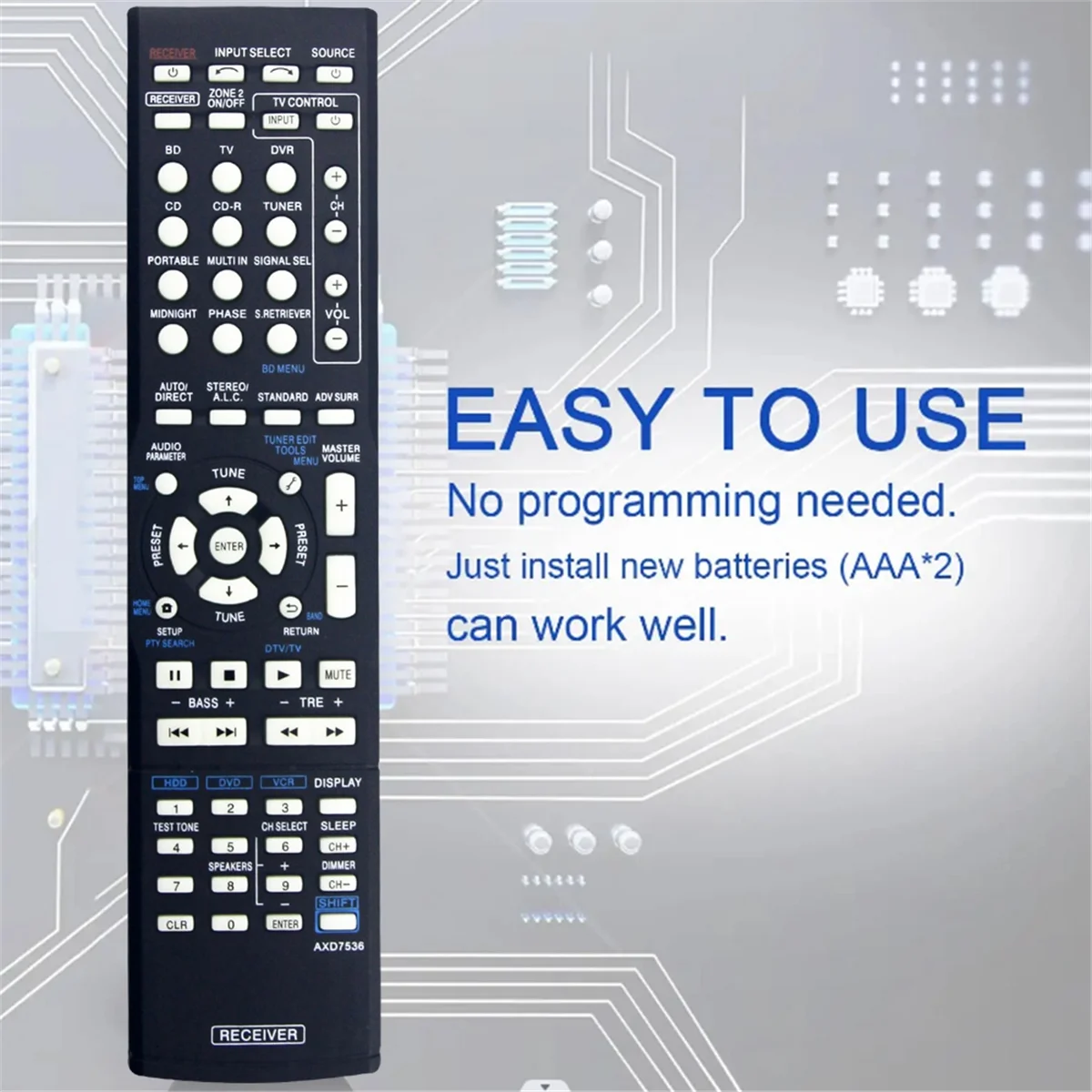 Пульт дистанционного управления Axd7536 для Pioneer Av Receiver Axd7517 Axd7621 Axd7501 Vsx-524-K