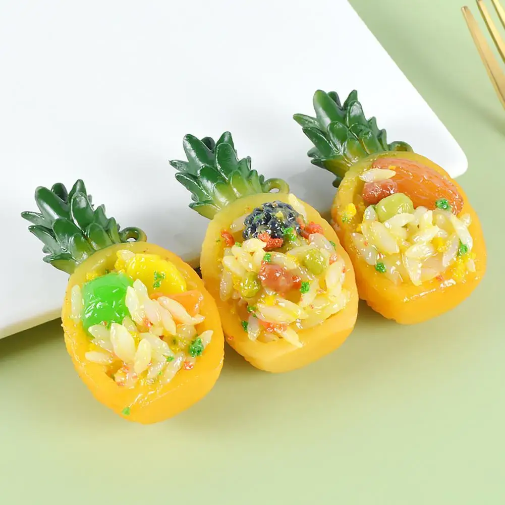 

Красивый миниатюрный кукольный домик, модель ананаса, Жареного Риса, портативный кукольный домик, воображение, культивирование