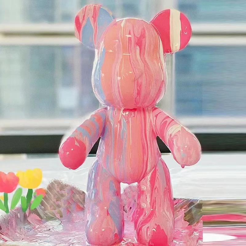 

Жидкий дневной мерный медведь, белая кукла ручной работы, детская ручная роспись, граффити, подарки на день рождения, украшение Homeroom