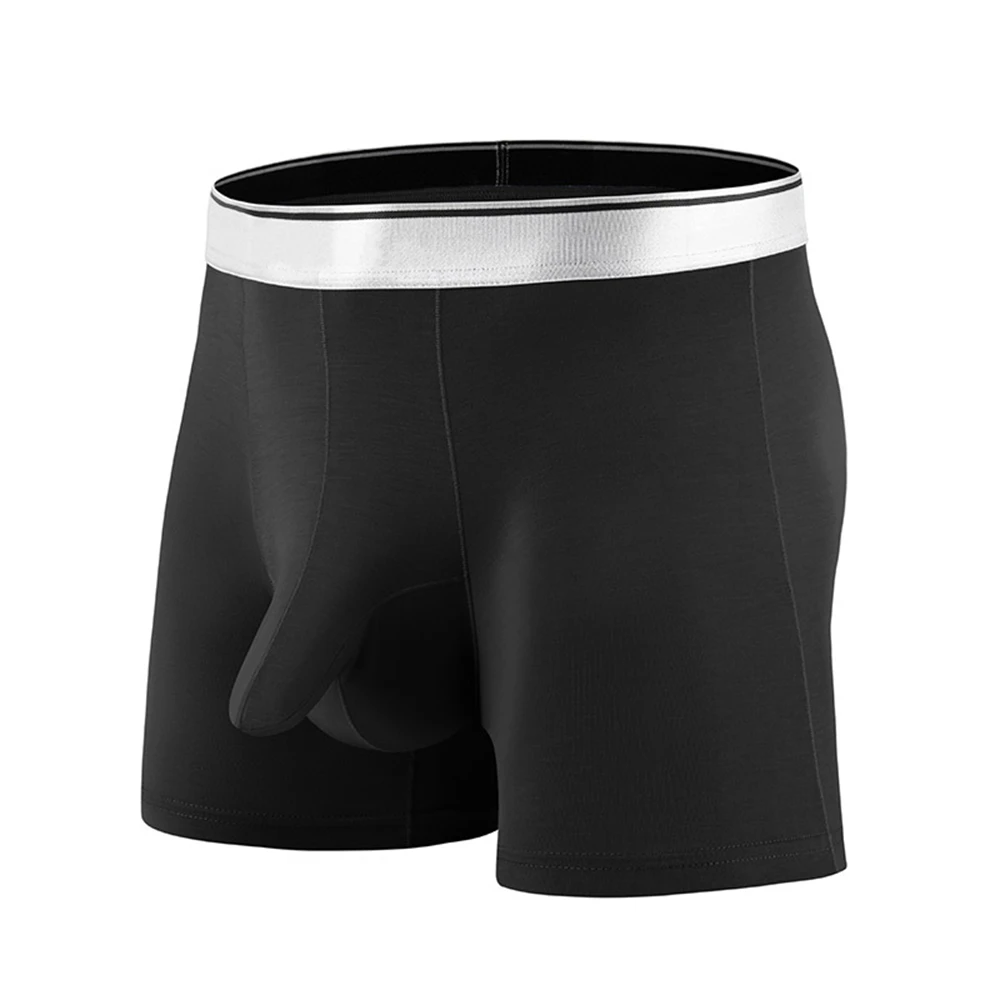 Modal Soft Breathable Boxers Men Underwear  Long Legs Boxer Trunk Sport Bulge Pouch Panties Elastic Sexy Boxershorts Male