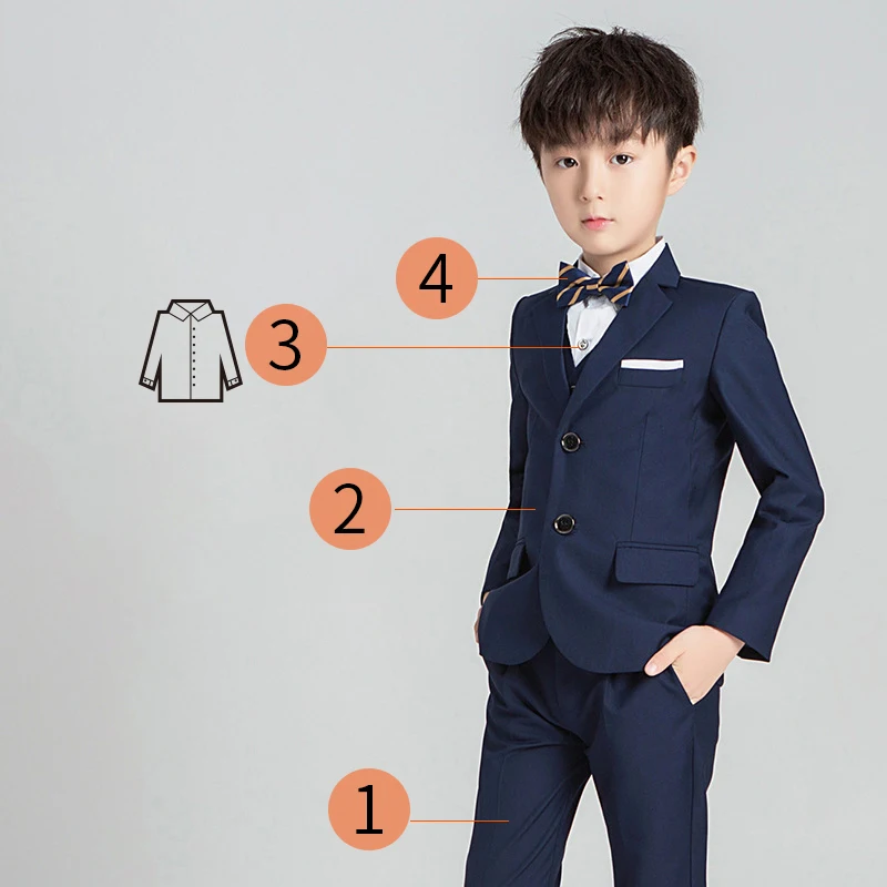 Костюм для мальчиков и детей рубашка пиджак брюки платье с бантом на выбор 5 6 7 8 9 10