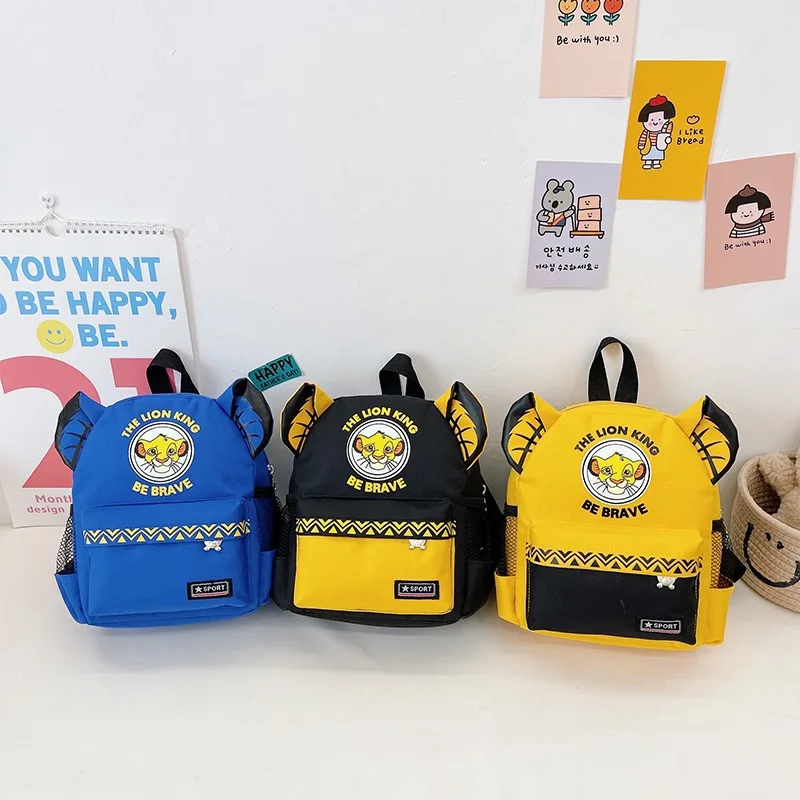 

Disney Cartoon The Lion King School Backpacks for Boys Girls Anime Figures Simba Mickey Minnie Mouse Cute Kids Backpacks Gifts