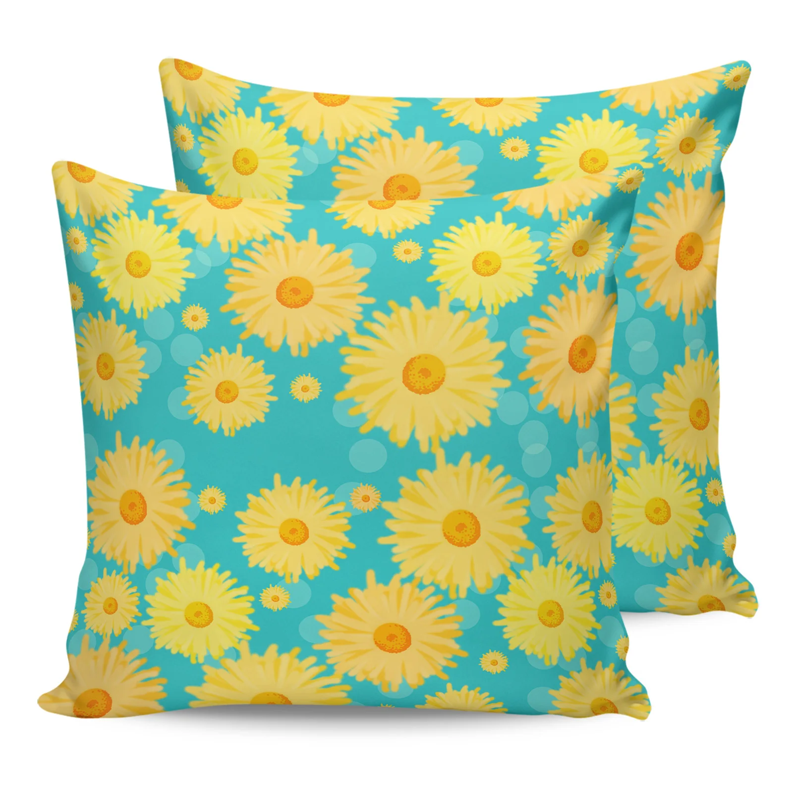 

Акварельная желтая наволочка с цветочным рисунком