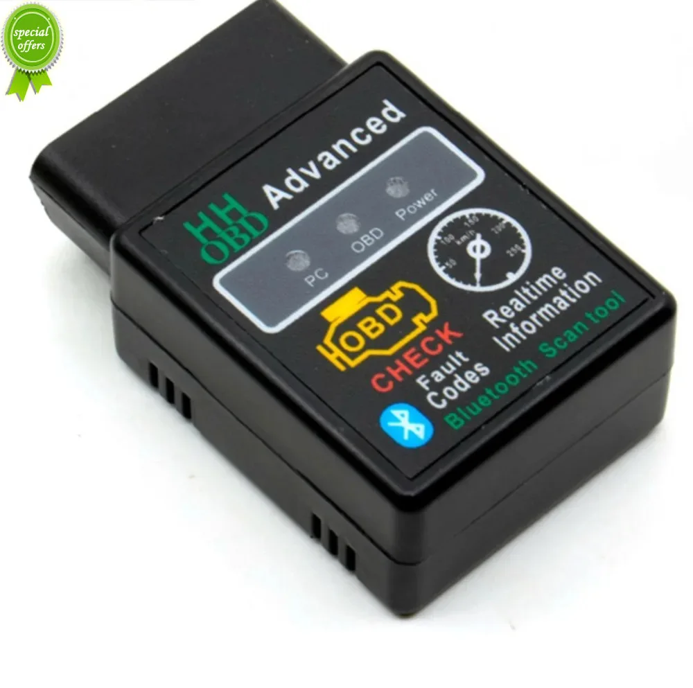 HHOBD ELM 327 HH OBD Расширенный Bluetooth ELM327 V2.1 дешевле, чем V1.5 Поддержка OBD2 автоматический считыватель кодов беспроводной адаптер Сканер