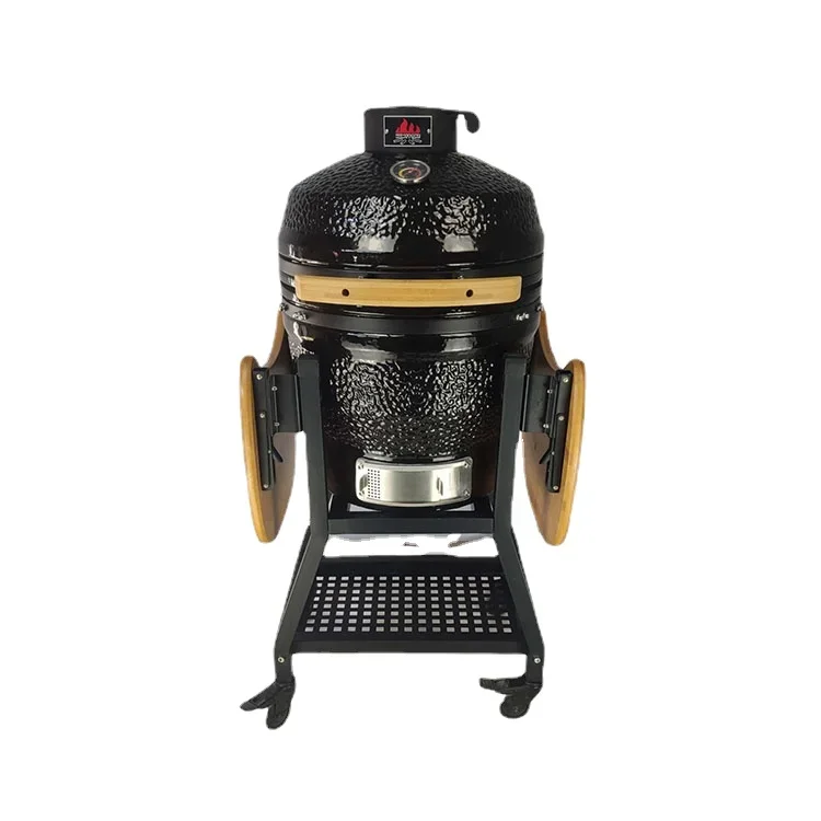 Яйцевой гриль Kamado Открытый для барбекю Сверхмощная угольная бочка Стойка гриля