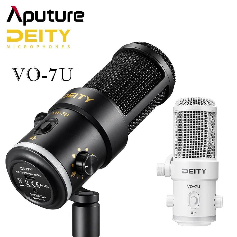 

Aputure Deity VO-7U Dynamic Supercardioid USB Microphone White / Black Tripod Kit 12 Unique RGB Light for Podcast Stream YouTube
