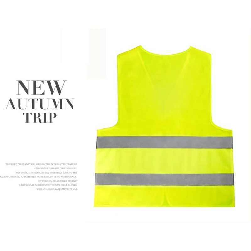 

56 x 68cm Neon Security Safety Vest High Visibility Reflective Stripes Orange and Yellow