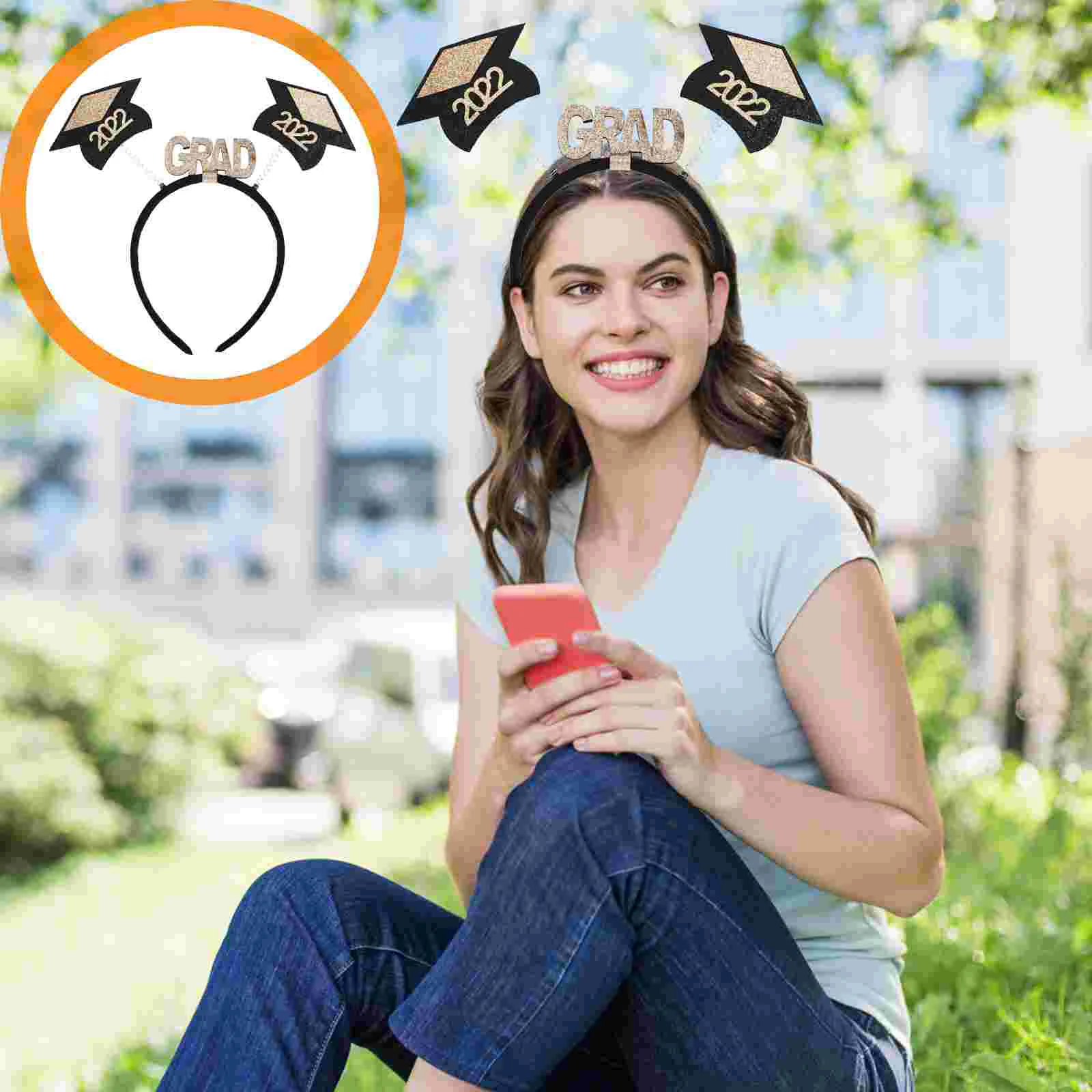 

2pcs Graduation Hat Headband Creative Graduation Caps Hairband Headdress