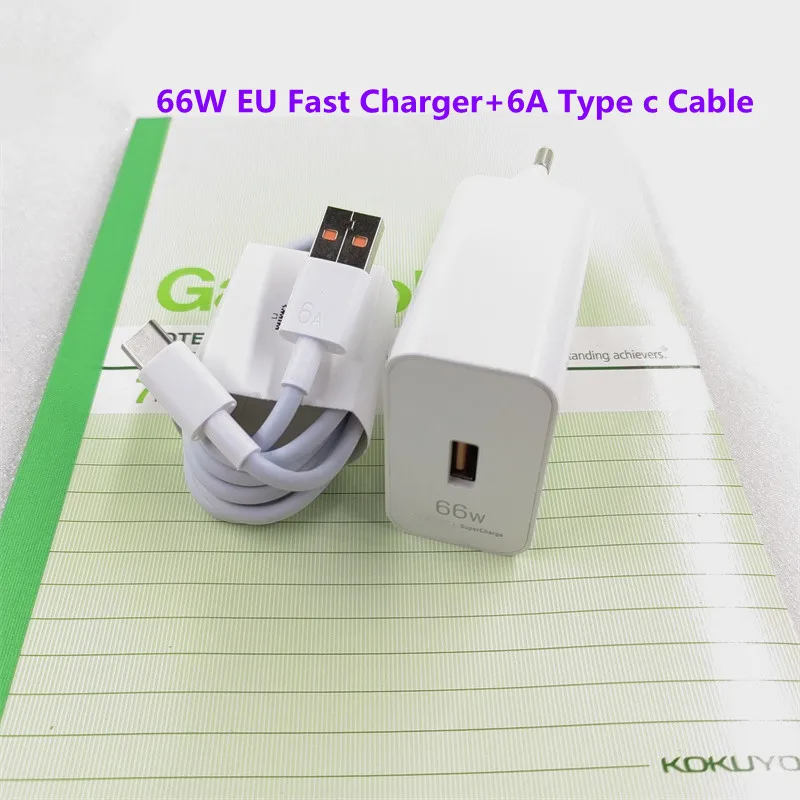 Супербыстрое зарядное устройство для Huawei 66 Вт с вилкой Стандарта ЕС кабель USB Type-C