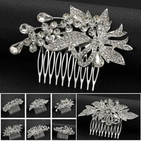 women girls leaf wedding crystal headpieces bridesmaid hairpins hair ornaments bridal hair comb