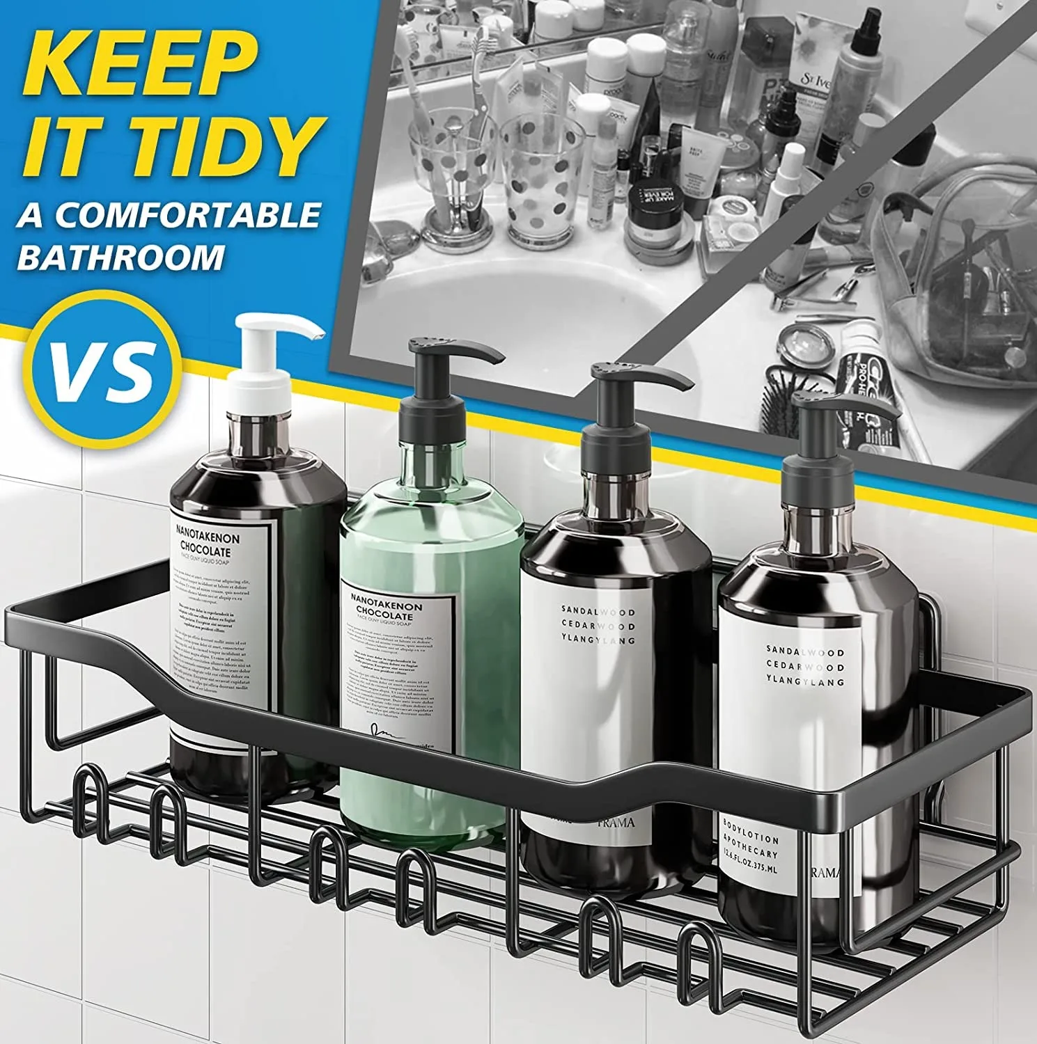 Настенный органайзер для ванной комнаты металлический держатель мыла и зубной