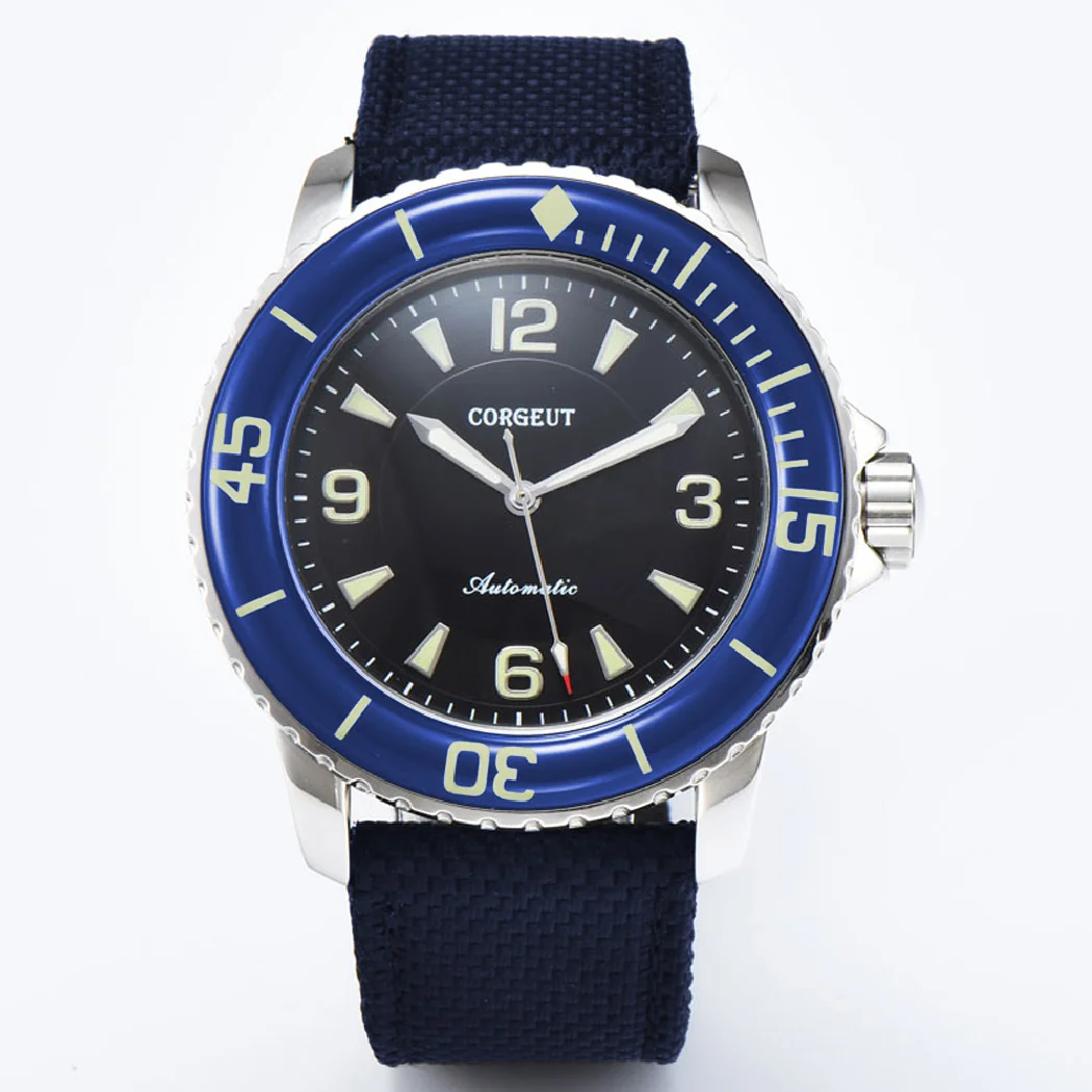 

Мужские часы corgaura 45 мм, модные роскошные механические мужские часы в стиле ретро с зеленым циферблатом и автоматической подсветкой