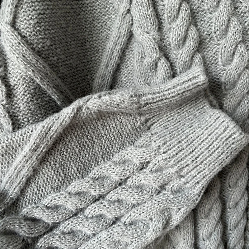 Теплые вязаные кардиганы с v-образным вырезом и длинным рукавом женский