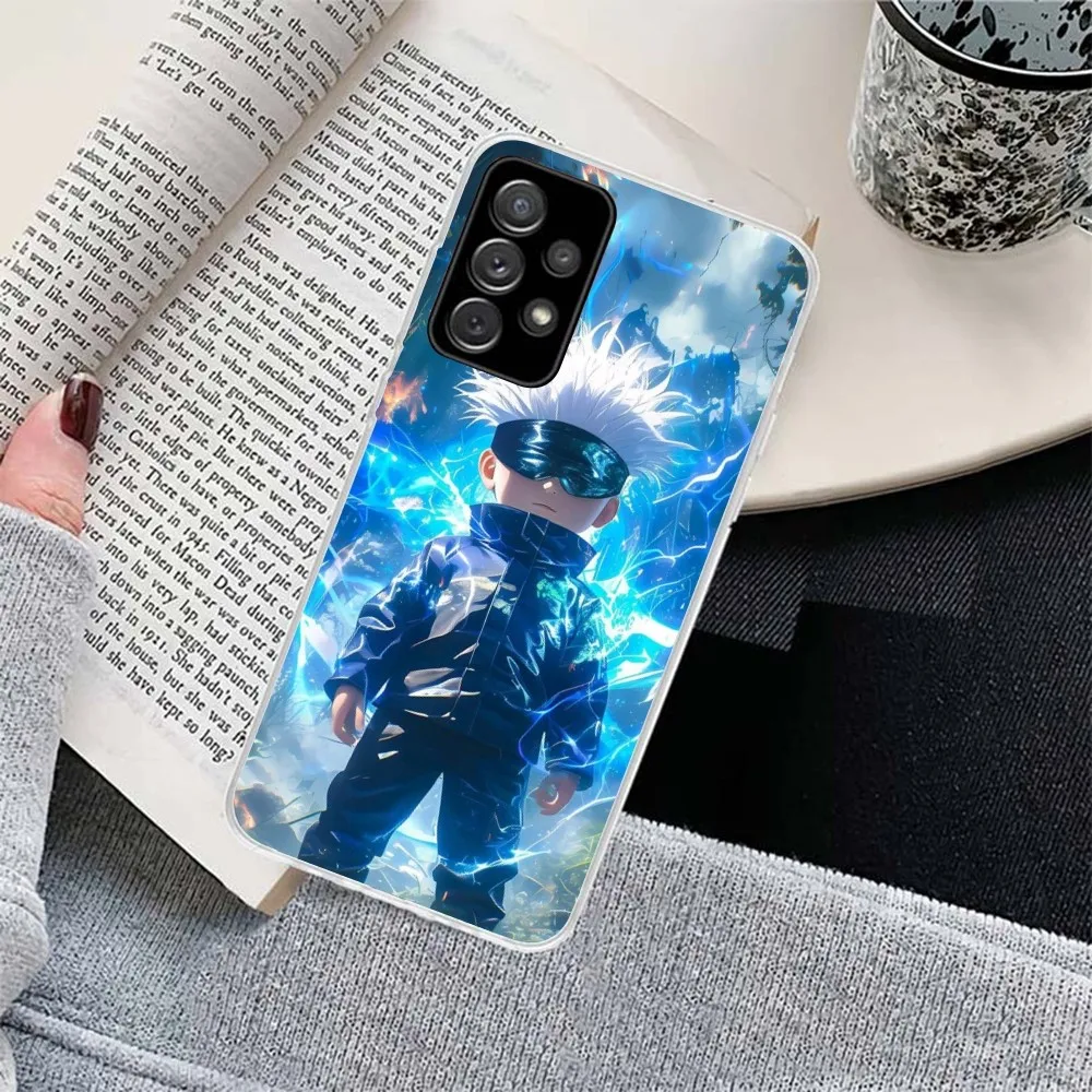 Чехол JJK Gojo для мобильного телефона Samsung Galaxy S23 S22 S21 Plus Ultra A12 A32 A53 прозрачный чехол