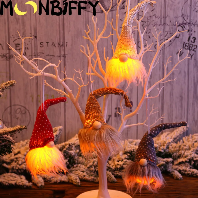 

Christmas Illuminated Forester Christmas Tree Decoration Pendant Night Light Glowing Holiday Home Decoration Hanging Ornaments