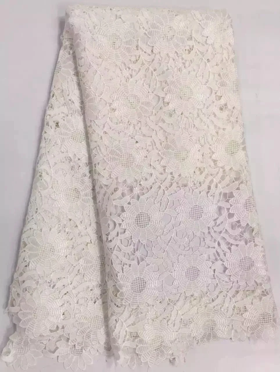 

Free Shipping!! Gray Color lace African Cord Lace / Nigerian Cupion Lace fabric / Chemical Lace for Party Dress 5Yards R6665
