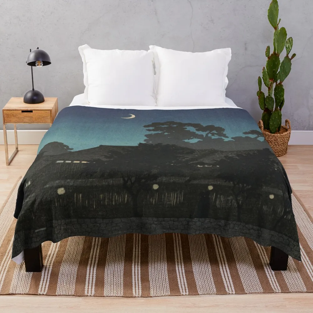 Nagare Pleasure Quarter at Kanazawa от Kawase Hasui Плед диван-кровать плед Плюшевые одеяла