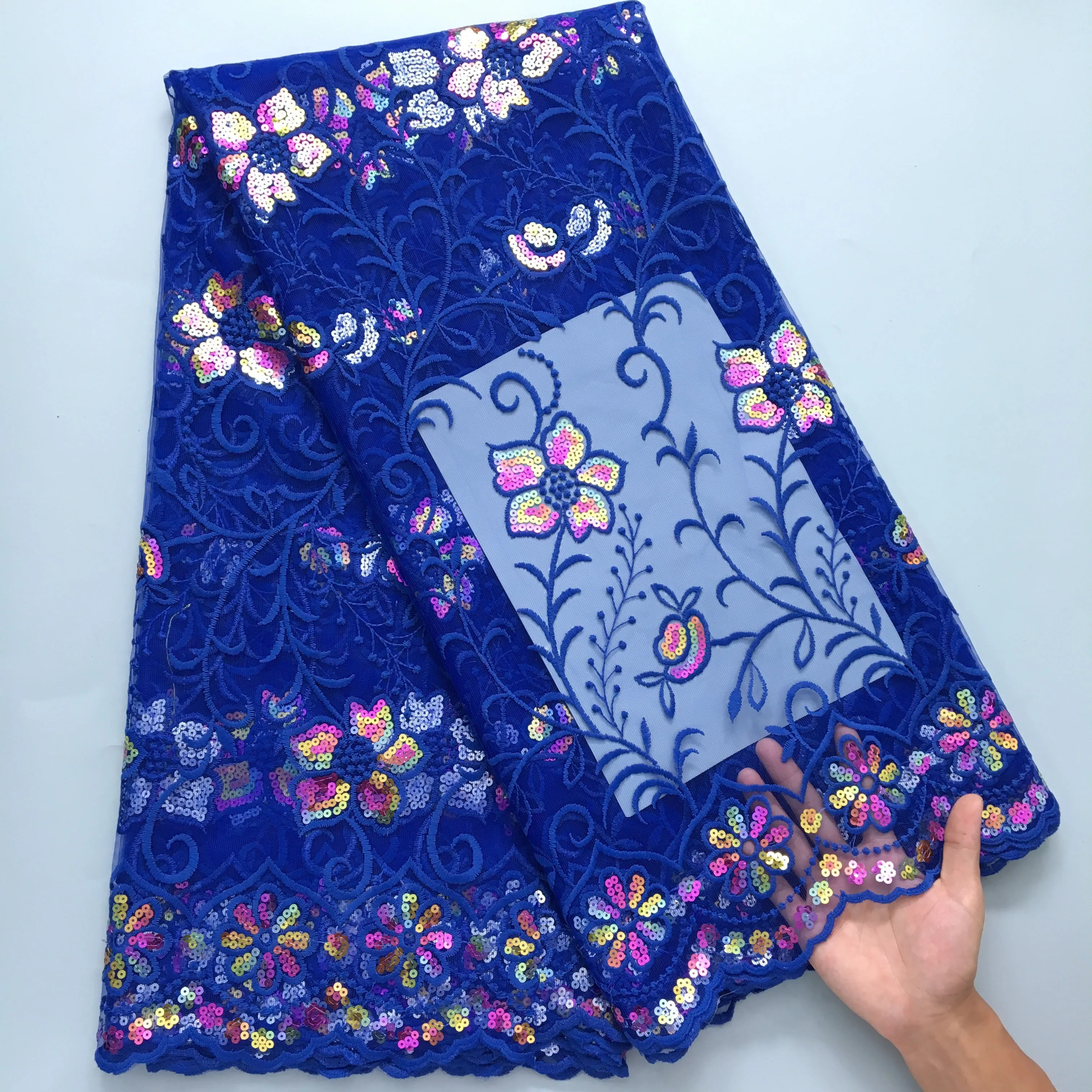 Кружевная африканская сетчатая Женская кружевная ткань SJD высокого качества 2024