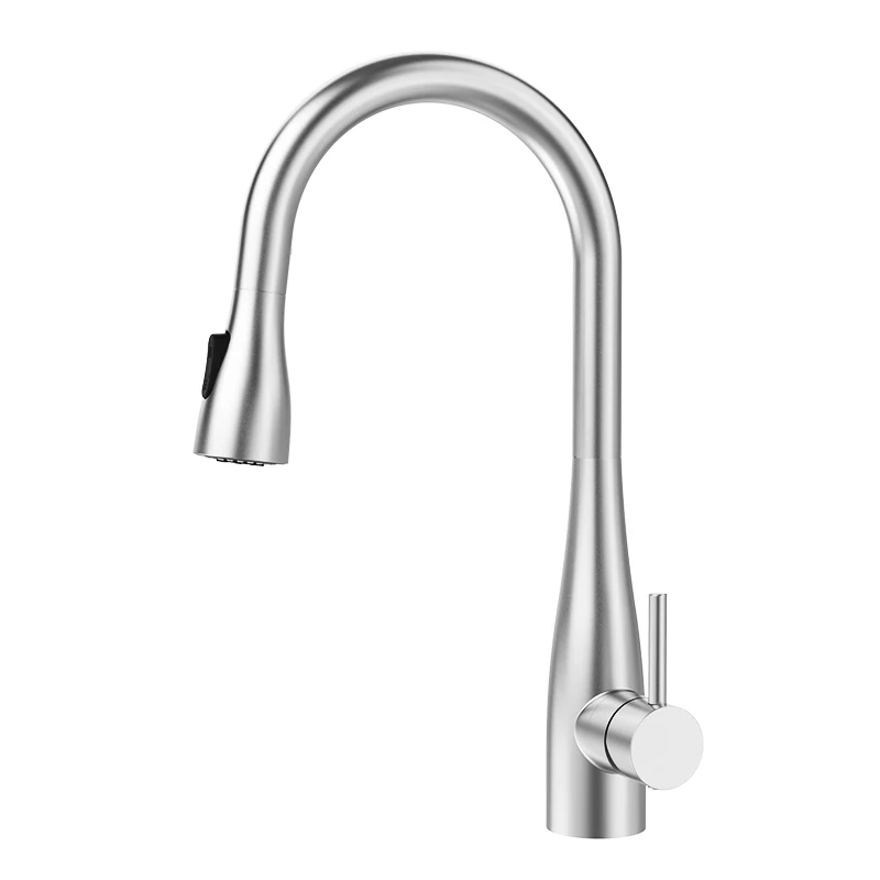 

Lead Free Single-Handle Pull-Down Sprayer Faucet Modern Taps Hot And Cold 304 Stainless Steel Pull Out Mixer Kitchen Faucet