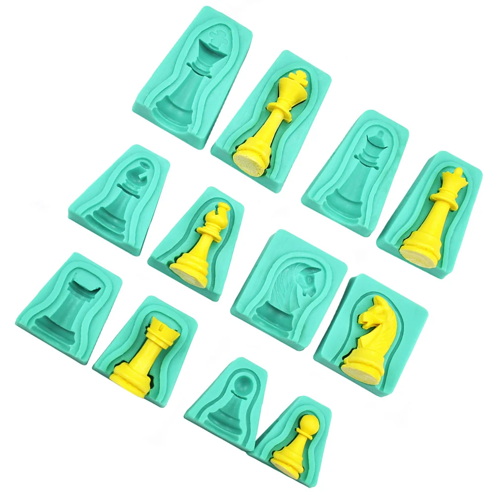 

Chess Mold Molds Silicone Resin Baking Chocolate Fondant Mould Epoxy Candy Casting Piece 3D Soap Board Moulds Melt Wax Cake