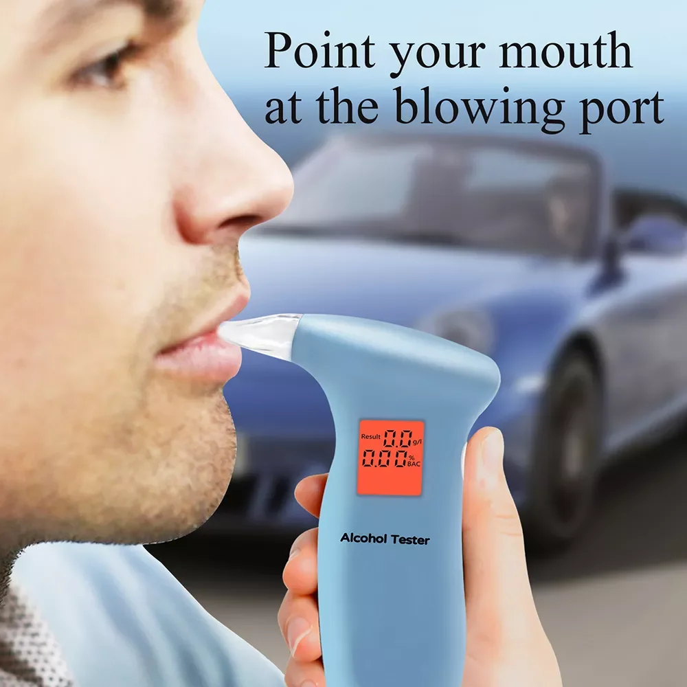 

Professional Car Alcohol Breath Tester Breathalyzer Analyzer Detector Test Keychain Breathalizer Breathalyser Device LCD Screen