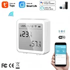 Датчик температуры и влажности Tuya, умный комнатный гигрометр-термометр, совместимый с Bluetooth, Wi-Fi, с приложением SmartLife