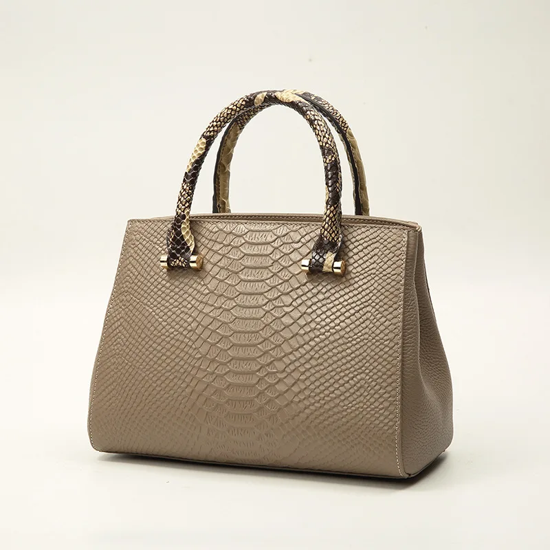 2023 New Head Layer Cowhide Crocodile Genuine Leather Ladies Handbag High Quality Tote Women's Bag