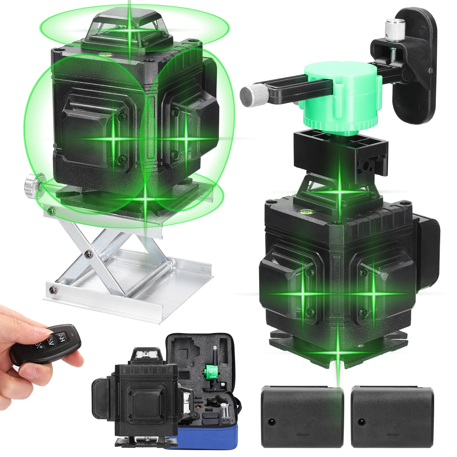 

4D 16 Lines Laser Level 3° Self-leveling Laser Level 360 Leveling Tool with Bubble-level Sticker Rechargeable Lithium Battery