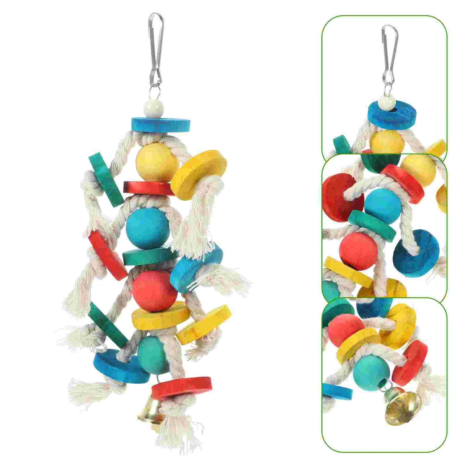 

Wooden Bird Toy Biting Hanging Chew Funny Bied Parrot Toys Chewing Cage Bite Foraging