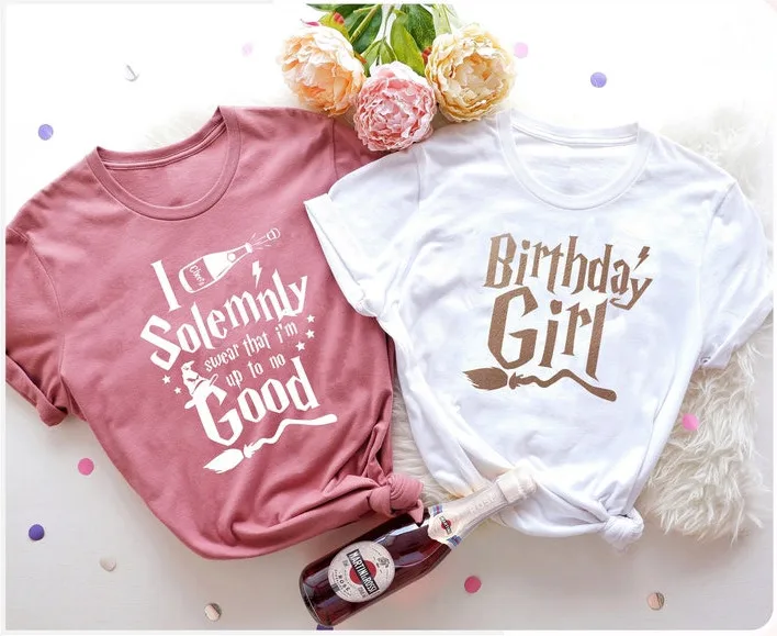 

Birthday Girl Shirts I Solemnly swear that i'm up to no good T-Shirt Birthday Party Shirts 2022 women fashion Graphic clothing