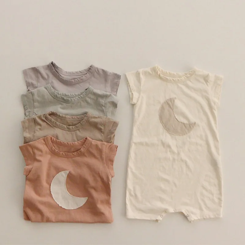 

Новинка лета 2023, детский цельный костюм, тонкий комбинезон с короткими рукавами для маленьких мальчиков и девочек, одежда для новорожденных...