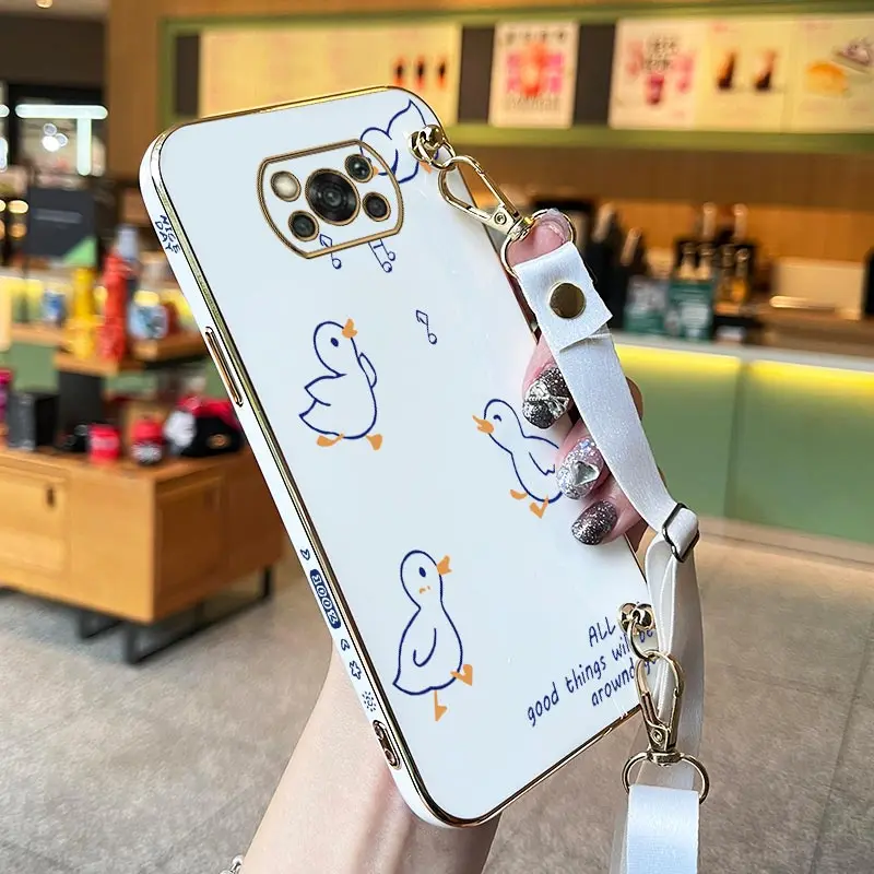 Чехол для телефона с ремешком Singing Duck Xiaomi POCO X3 X5 X65 X4GT X3GT X4Pro X4NFC X5Pro M4Pro M5 M4 F5Pro F5 F4 F4GT