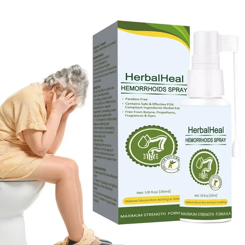 

Natural Hemorrhoid Spray Gentle Natural Perianal Spray With Plant Extracts And Herbal Ingredients Gentle And Rotatable Head Body