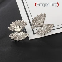 fashion new silver plated shell stud earrings bridal delicate banquet jewelry