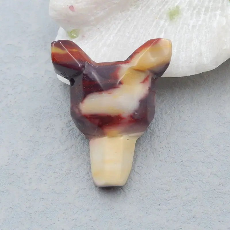 

Модная подвеска ручной работы в виде животного, ювелирные изделия «сделай сам» из натурального камня, ожерелье из мукаита и яшмы с головой в...