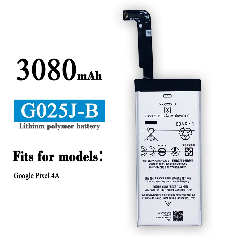 

Orginal G025J-B Battery For Google Pixel 4A Replacement Mobile Phone Lithium Internal Batteries 3080mAh Latest + Free Tools