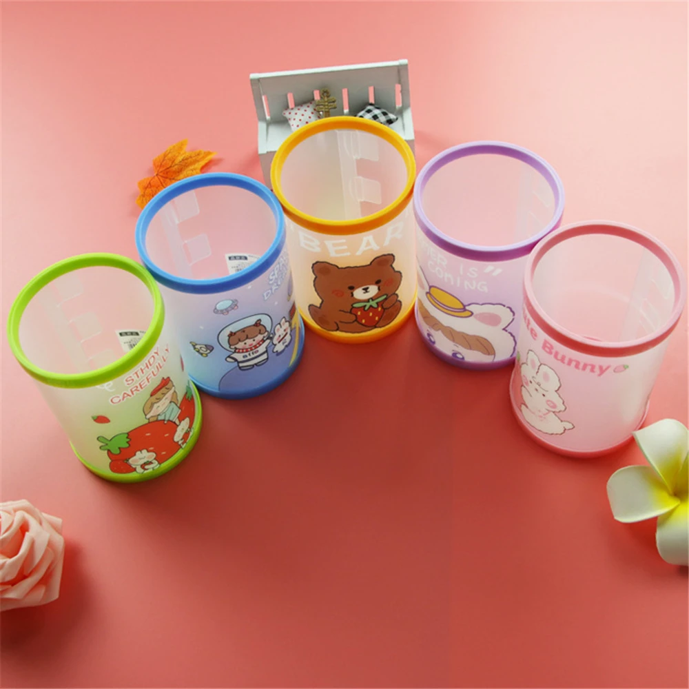 

Ins стиль мультфильм планшетофон креативный круглый складной Карандаш кавайные канцелярские принадлежности Настольный органайзер школьны...