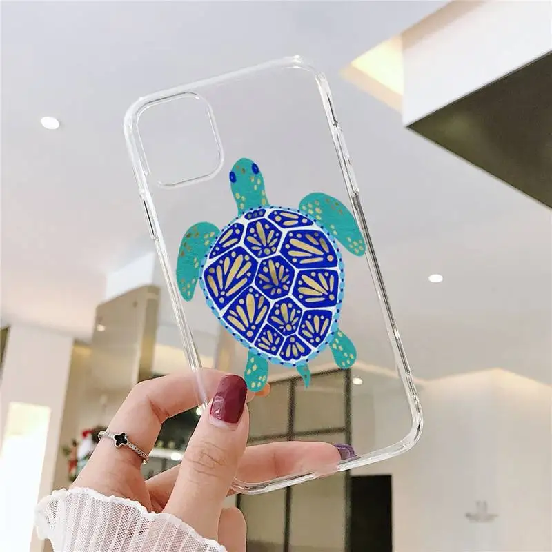 Прозрачный мягкий чехол для телефона с изображением черепахи океана iphone 11 13 12 14 x