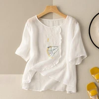 chinese blouses for lady top embroidery shirt woman traditional clothes china style summer chinoiserie elegant dresses for women
