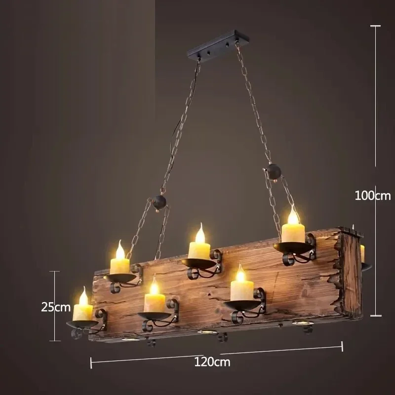 Промышленный блеск в винтажном стиле деревянная люстра лампы освещение
