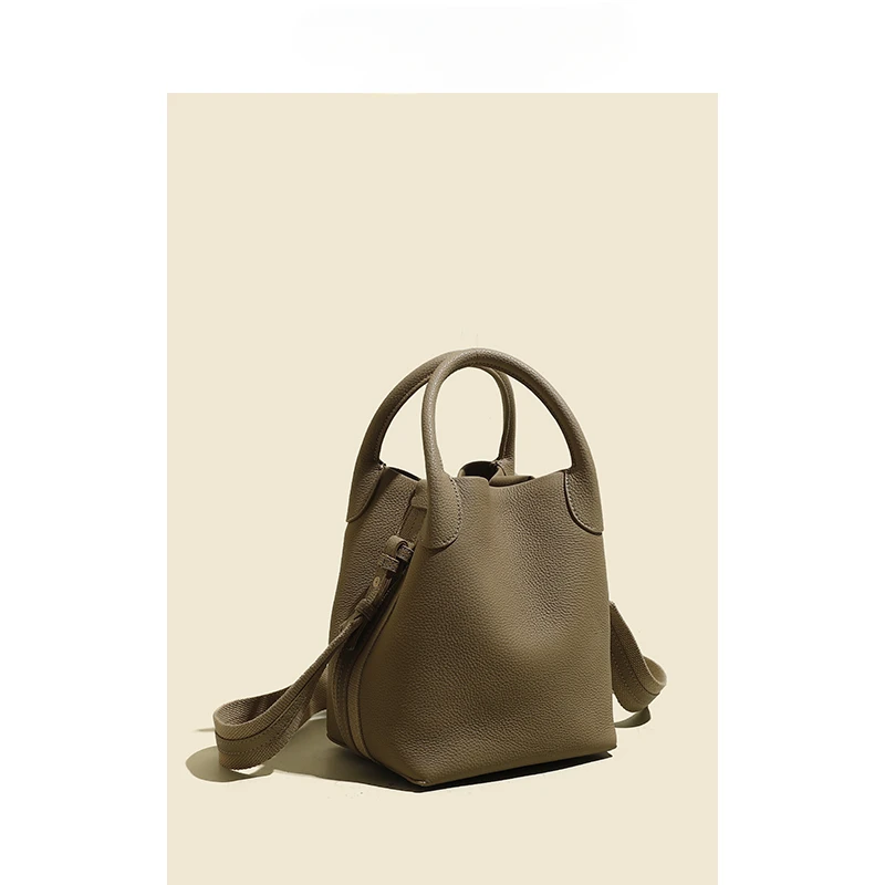 

New Ladies Handbag Premium Genuine Leather Trend Fashion Bucket Bag