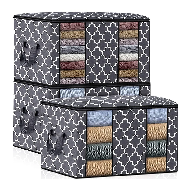 

Вместительная сумка для хранения одежды (3 шт./100 литра) с усиленной ручкой и прозрачным окошком