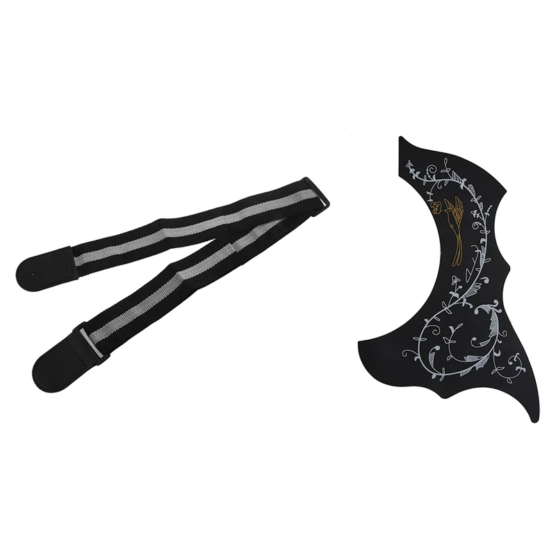 

1 шт. регулируемые ремни для гитары с искусственными наконечниками и 1 шт. Pickguard-Акустическая гитара pickгуар