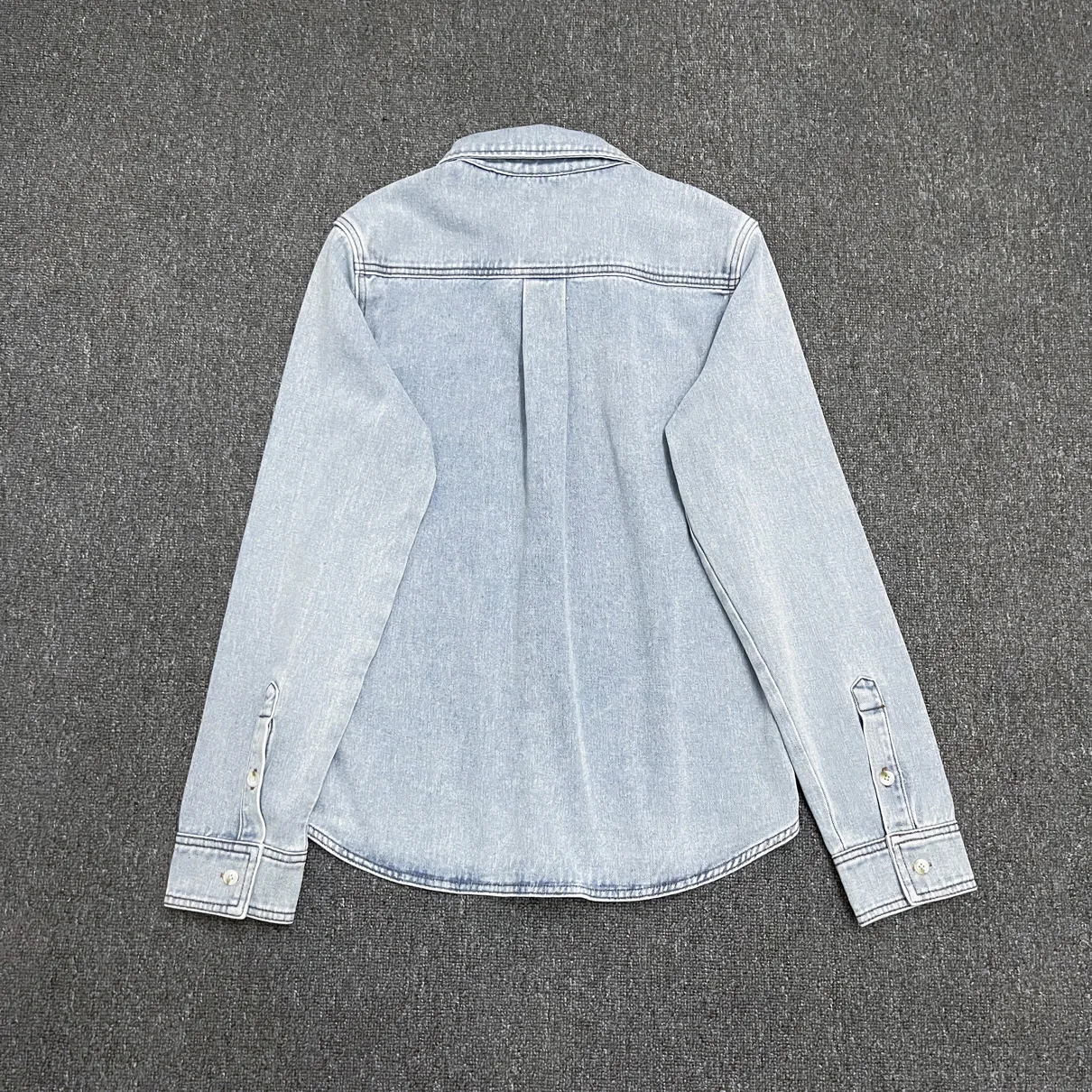 Maxdutti женская джинсовая рубашка с длинным рукавом цвет голубой Женская