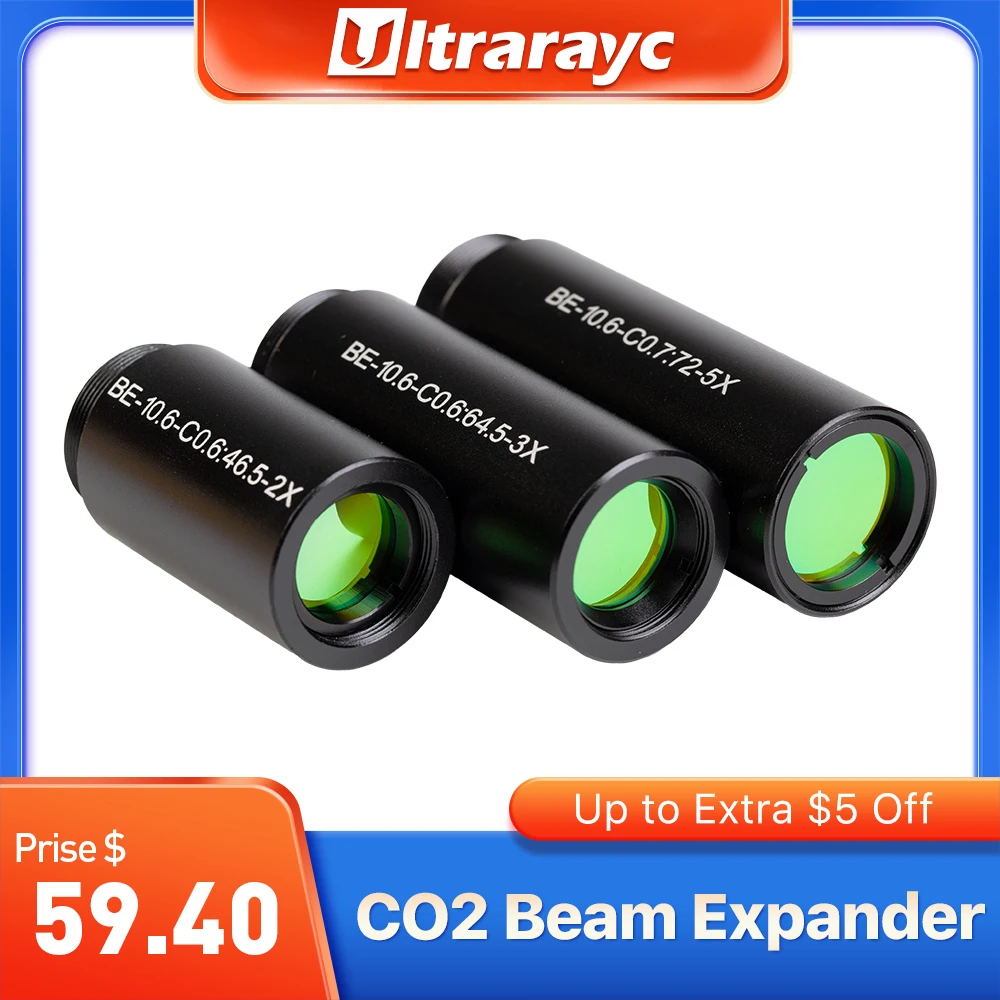 Ultrarayc CO2 10600nm Laser Beam Expander 1.5X 2X 2.5X 3X 4X Expansion Ratio M22*0.75 Lense Optics For CO2 Laser Marking Machine